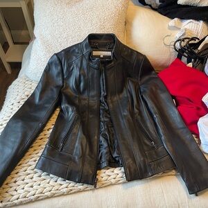 Black leather jacket wilson leather